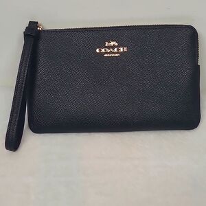 Coach Pebble Black Wristlet